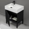 Modern Small Black Bathroom Vanity, 24
